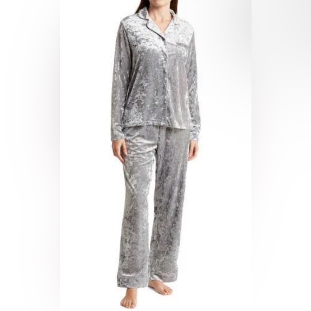 SILVER LONG SLEEVE PJ SET